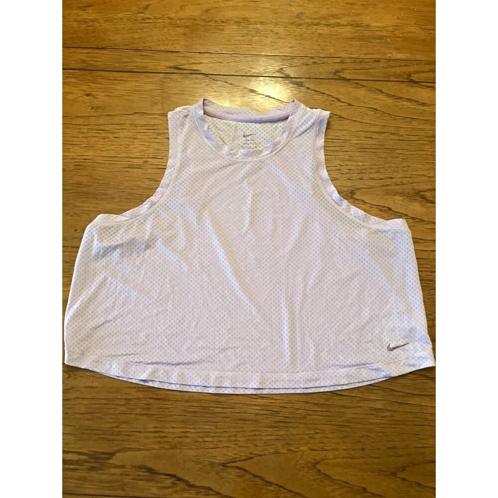 Nike Women's XL Purple Cropped Mesh Athletic Tank Crew Neck Dri-Fit FN4112